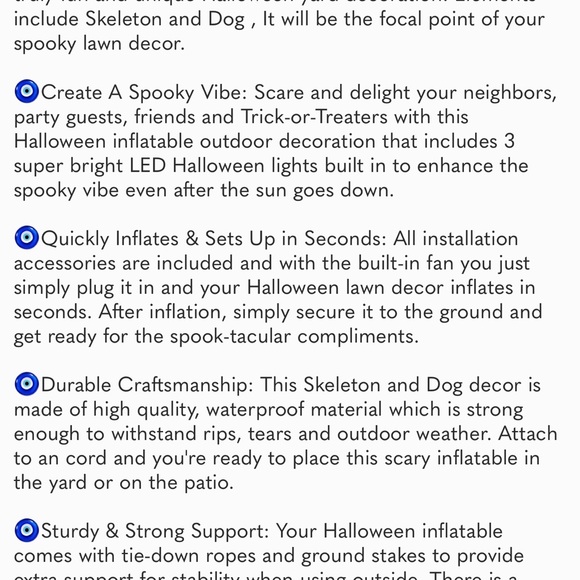 6 Ft Inflatable Halloween Decor -  Blow Ups Inflatables- Built-in LED Lights - Picture 6 of 7